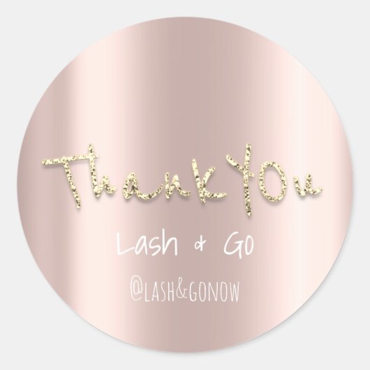 Vielen Dank Gold Glitzer Script Gastgeschenk Hochz Runder Aufkleber (Vorderseite)