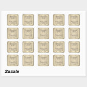 Vielen Dank - Gold Glitzer und Gold Labels Square Quadratischer Aufkleber (Blatt)