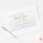 Vielen Dank Gold Hand Script Text Marmorvorlage Rechteckiger Aufkleber (Umschlag)