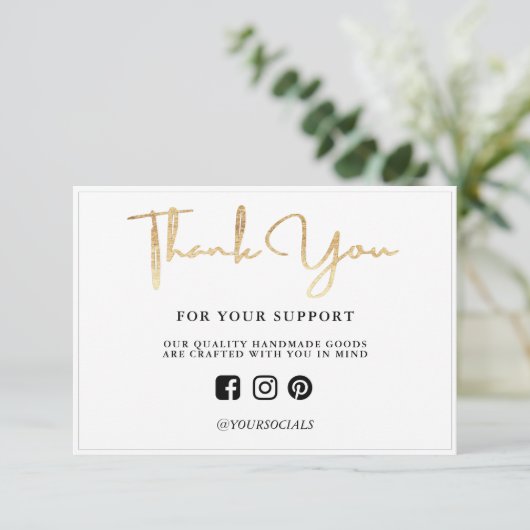 Vielen Dank Gold Light Custom Media Insert (Stehend Vorderseite)