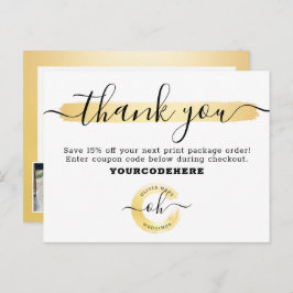 Vielen Dank Gold Minimalistisch Stylist Marketing  Postkarte