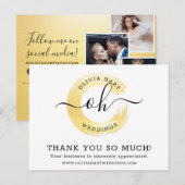 Vielen Dank Gold Minimalistisch Swash Chic Logo 4- Postkarte (Vorne/Hinten)