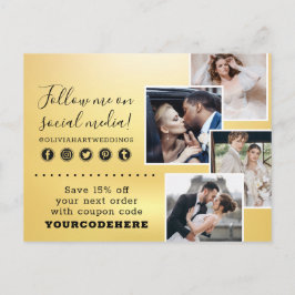 Vielen Dank Gold Minimalistisch Swash Chic Logo 4- Postkarte