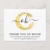 Vielen Dank Gold Minimalistisch Swash Chic Logo 4- Postkarte (Vorderseite)