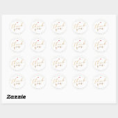 Vielen Dank, Gold Modern Script DIY Hintergrund Runder Aufkleber (Blatt)