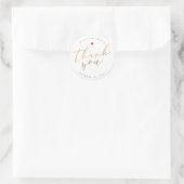 Vielen Dank, Gold Modern Script DIY Hintergrund Runder Aufkleber (Tasche)