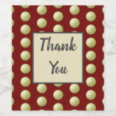 Vielen Dank Gold Polka Dot und Deep Red Aufwertung Weinetikett (Einzelnes Label)