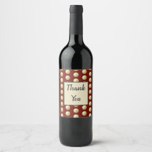 Vielen Dank Gold Polka Dot und Deep Red Aufwertung Weinetikett