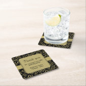 Vielen Dank: Gold/Schwarz 70. Random Number Patter Rechteckiger Pappuntersetzer (Vor Ort)