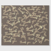 Vielen Dank Gold Script Brown Ivory Caligraphy Geschenkpapier (Flach)
