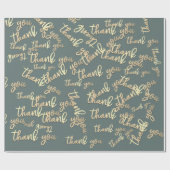 Vielen Dank Gold Script Gray Gastgeschenk Hochzeit Geschenkpapier (Flach)