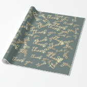 Vielen Dank Gold Script Gray Gastgeschenk Hochzeit Geschenkpapier (Ungerollt)