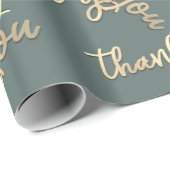 Vielen Dank Gold Script Gray Gastgeschenk Hochzeit Geschenkpapier (Rolleneckpunkt)
