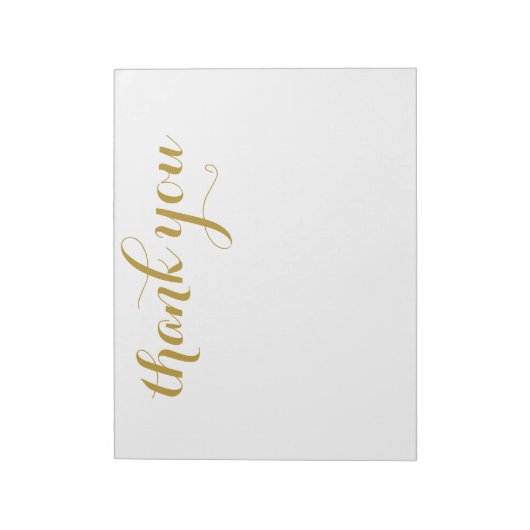Vielen Dank Gold Script Print 11 x 8,5 Notizblock (Rotiert)