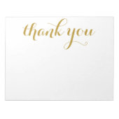 Vielen Dank Gold Script Print 11 x 8,5 Notizblock (Vorderseite)