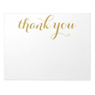 Vielen Dank Gold Script Print 11 x 8,5 Notizblock