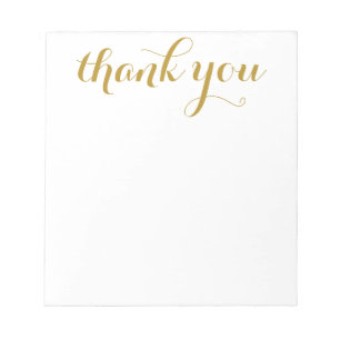 Vielen Dank Gold Script Print 5.5 x 6 Notizblock