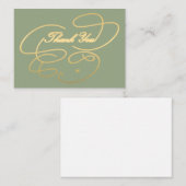 Vielen Dank Gold Skript einfache elegante Weise gr Mitteilungskarte (Vorne/Hinten)