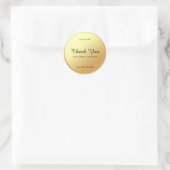 Vielen Dank Gold Template Elegant Handwriting Runder Aufkleber (Tasche)