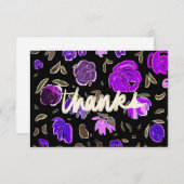 Vielen Dank Gold und Rose Embossed Dankeschön Card Dankeskarte (Vorne/Hinten)