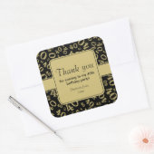 Vielen Dank: Gold und Schwarz 40. Zahlenmuster Quadratischer Aufkleber (Umschlag)