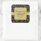 Vielen Dank: Gold und Schwarz 40. Zahlenmuster Quadratischer Aufkleber (Tasche)