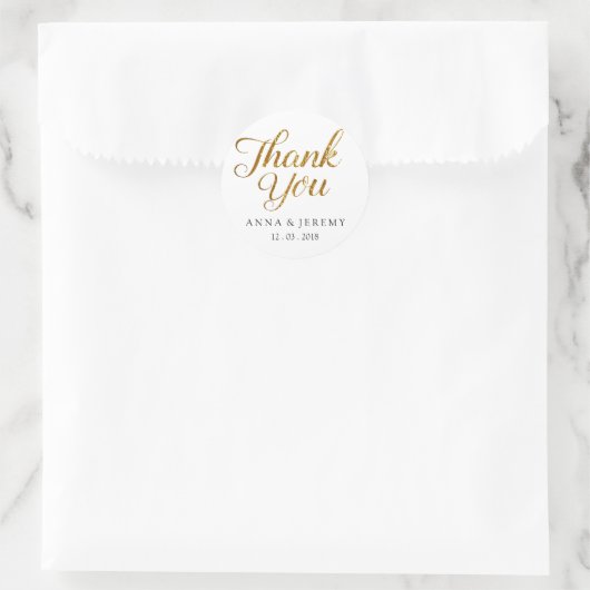 Vielen Dank, Gold Wedding Sticker (Tasche)
