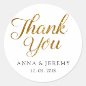 Vielen Dank, Gold Wedding Sticker (Vorderseite)