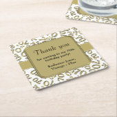 Vielen Dank: Gold/Weiß 70. Random Number Pattern Rechteckiger Pappuntersetzer (angewinkelt)