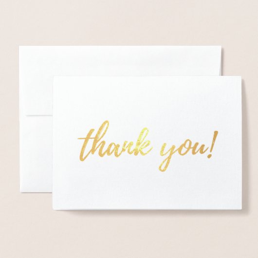 Vielen Dank, Golden Foil in Script Schriftart Folienkarte (Vorderseite mit Umschlag)