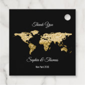 Vielen Dank Golden Foil World Map Destination Glob Geschenkanhänger (Rückseite)