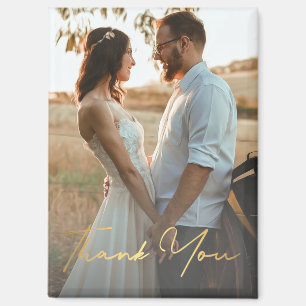 Vielen Dank, Golden handwriting Hochzeit Foto Magnet