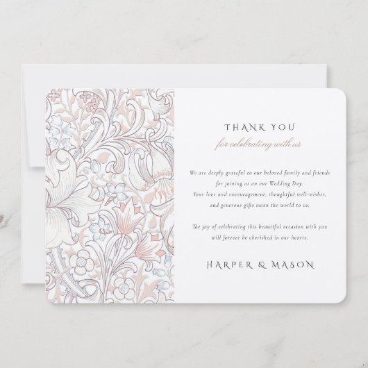 Vielen Dank, Golden Lily Classic Pastel Morris Einladung (Vorderseite)