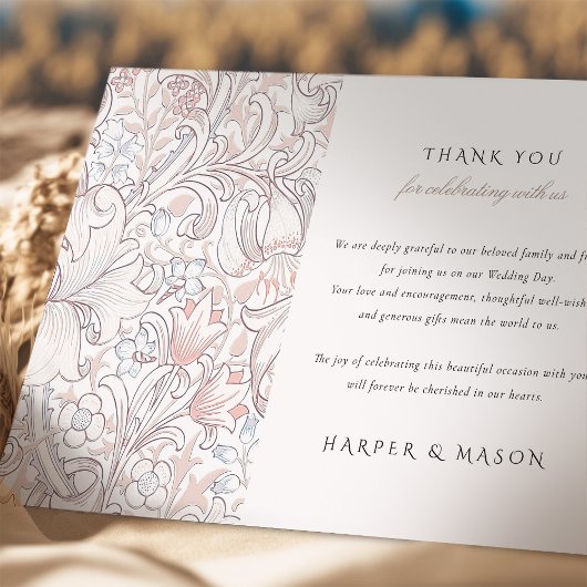 Vielen Dank, Golden Lily Classic Pastel Morris Einladung