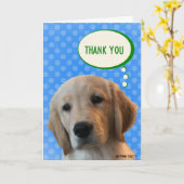 Vielen Dank Golden Retriever Dog Blue Polka Dot Ca Karte (Gelbe Blume)