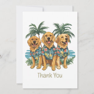 Vielen Dank Golden Retriever Hunde Hawaiian Shirt Dankeskarte