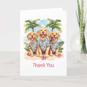 Vielen Dank Golden Retriever Hunde Hawaiian Shirts Dankeskarte