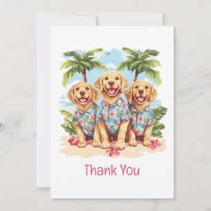 Vielen Dank Golden Retriever Hunde Hawaiian Shirts Dankeskarte