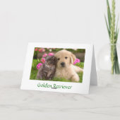 Vielen Dank, Golden Retriever Puppy & Kitten Card Dankeskarte (Rückseite)
