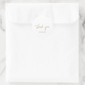 Vielen Dank, Golden Script Name 16. Bridal White Runder Aufkleber (Tasche)