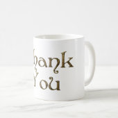 Vielen Dank Golden Typografy Text Elegant Kaffeetasse (VorderseiteRechts)
