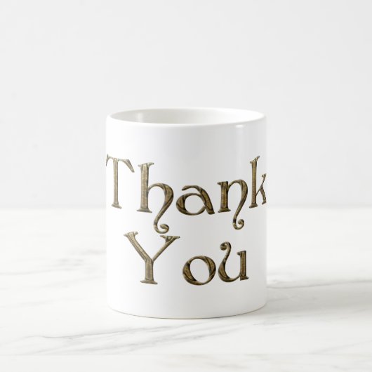 Vielen Dank Golden Typografy Text Elegant Kaffeetasse (Mittel)