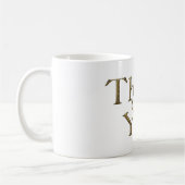 Vielen Dank Golden Typografy Text Elegant Kaffeetasse (Links)