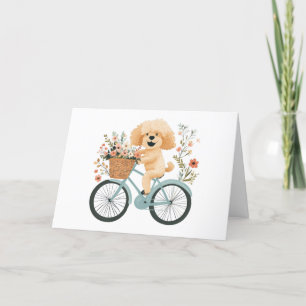 Vielen Dank Goldendoodle Dog Biking Spring Blumen Dankeskarte