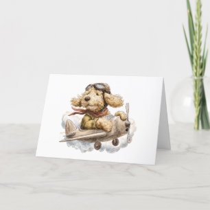 Vielen Dank Goldendoodle Hund Pilot Flugzeug Dankeskarte