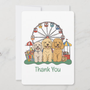 Vielen Dank Goldendoodle Hunde im Karneval Dankeskarte