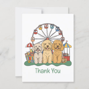 Vielen Dank Goldendoodle Hunde im Karneval Postkarte
