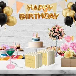 Vielen Dank goldener Text und Streifen 50. Geburts Geschenkschachtel