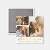 Vielen Dank Goldkalligraphie Hochzeit 3 Foto Colla Magnet (Vorderseite/Rückseite)