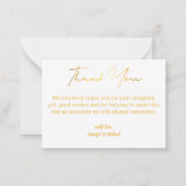 Vielen Dank, Goldkalligraphie minimaler Urlaub Fot Mitteilungskarte (Rückseite)